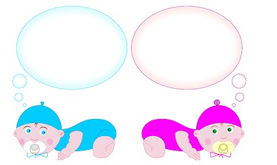 Image showing Babies thinking