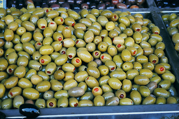 Image showing Green olives