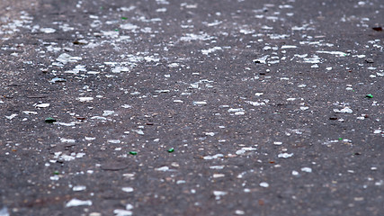 Image showing Shards of glass on the road