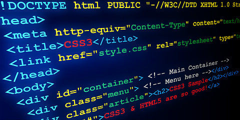 Image showing HTML & CSS tags