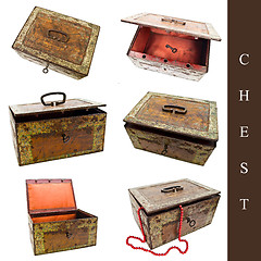 Image showing set of old chests