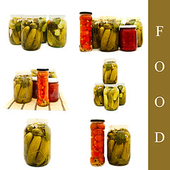 Image showing pickled vegetables in glass jar