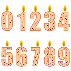 Image showing Numbered birthday candles