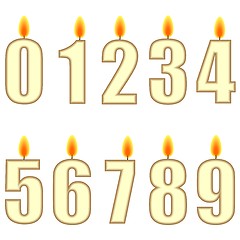 Image showing Numbered birthday candles