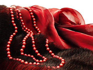 Image showing  fashion red necklace