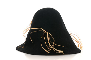 Image showing Scarecrow black felt hat with some straw
