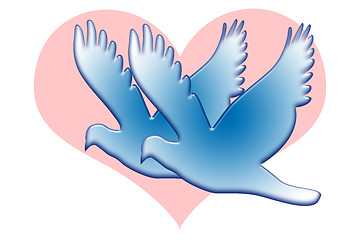 Image showing Blue Love Doves