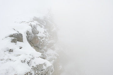 Image showing  Cliffs in the mist