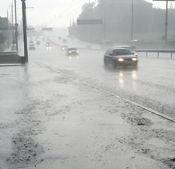 Image showing Driving in the rain