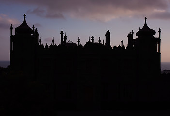 Image showing Silhouette of ancient castle