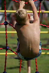 Image showing Climbing child