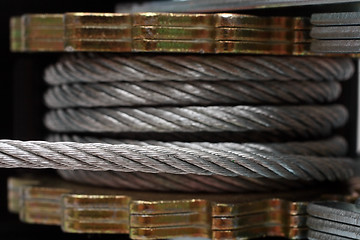 Image showing steel rope on spool with ratchet