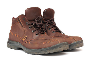 Image showing brown leather dirty shoes