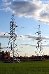 Image showing electricity cable communication towers