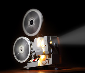 Image showing old projector showing film