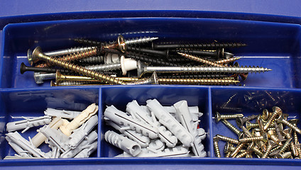 Image showing toolbox with screws and dowels