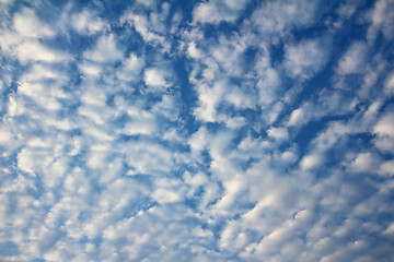 Image showing blue sky with fleecy clouds