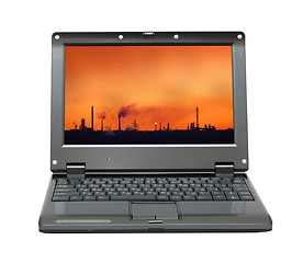 Image showing laptop with bad ecology on screen