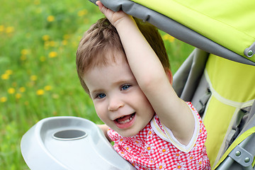 Image showing baby portrait in stroller
