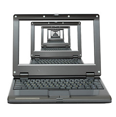 Image showing diminishing perspective of laptops