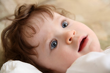 Image showing touching baby close-up portrait