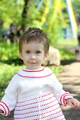 Image showing happy baby in white dress