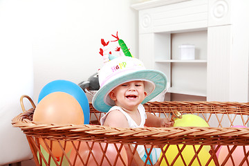 Image showing Adorable newborn portrait