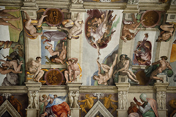 Image showing the ceiling in the Sistine Chapel in the Vatican