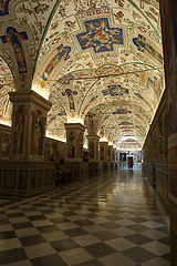 Image showing A view into one of the many beautiful rooms in the Vatican museu