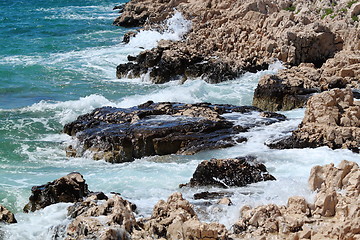 Image showing Summer waves on the coast of Central Dalmatia