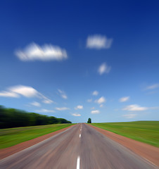 Image showing high speed on road under sky