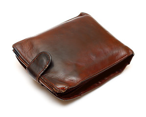 Image showing old brown leather purse