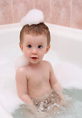 Image showing baby bath with foam