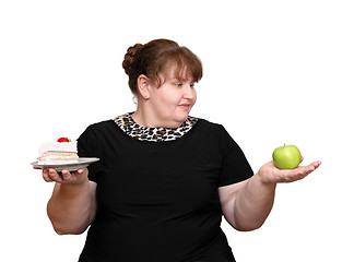 Image showing dieting overweight women choice