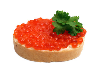 Image showing sandwich with red caviar