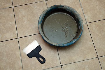 Image showing ceramics brick laying on floor