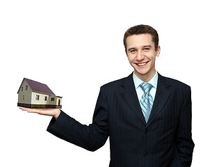 Image showing businessman with house in hand