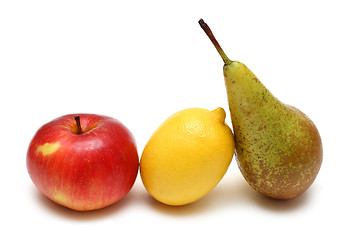 Image showing pear lemon and apple