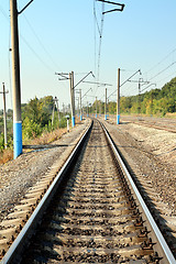 Image showing diminishing electric railway