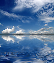 Image showing sky with clouds over sea