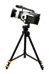 Image showing video camera on tripod