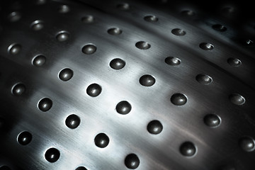 Image showing spherical metal surface background with holes