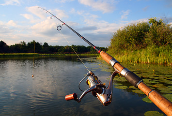 Image showing spinning and evening lake