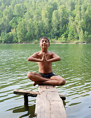 Image showing asian boy relax