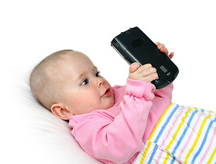 Image showing baby with pocket pc