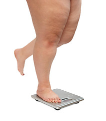 Image showing women legs with overweight