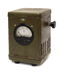 Image showing old obsolete electric voltmeter device