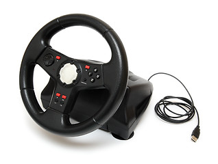 Image showing steering wheel simulator for pc games