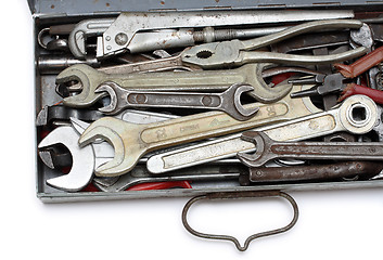 Image showing tools in old metal box