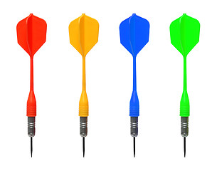 Image showing set of colored darts